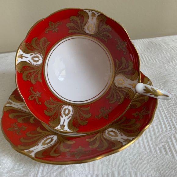 Royal Standard Wide Mouth Deep Red Cup & Saucer - Picture 2 of 5